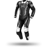 Spyke Assen Race 2.0 Full Leather Motorcycle Racing Suit Black White