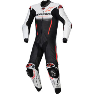 Alpinestars GP-R7 1PC Leather Suit – White/Black/Red Fluo