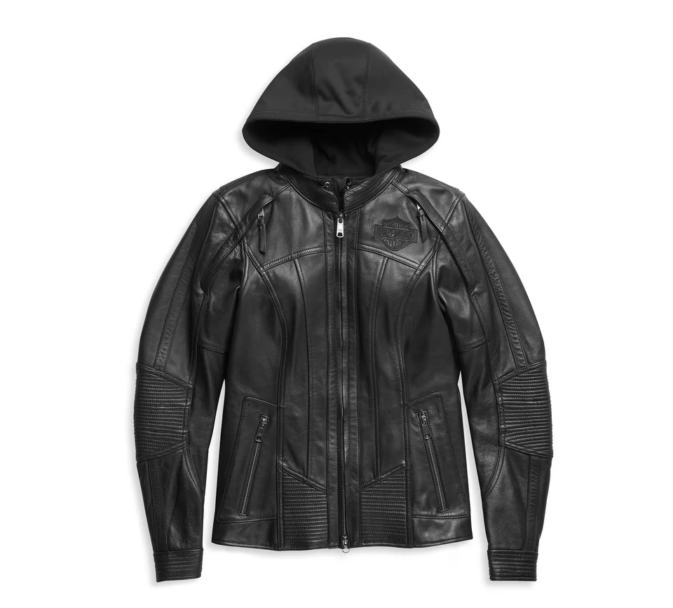 14 Women’s Willie G Auroral II 3-in-1 Genuine Leather Riding Jacket – Skull Graphic Biker Outerwear - Image 1