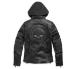 Women’s Willie G Auroral II 3-in-1 Genuine Leather Riding Jacket – Skull Graphic Biker Outerwear - Image 2