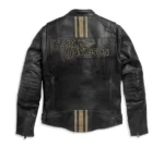 Men’s Harley-Davidson Triple Vent Passing Link II Black Leather Biker Jacket - Image 2