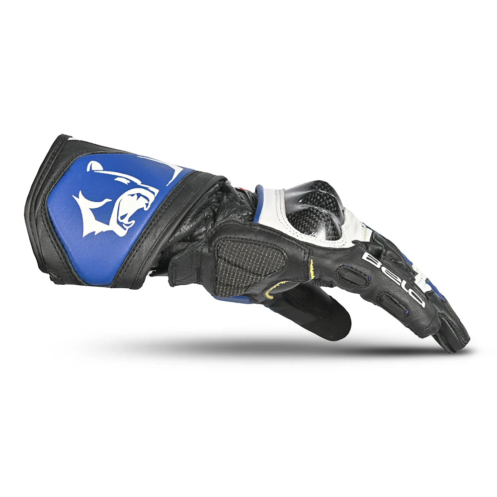 2 BELA Rocket Racing Gloves Motorcycle Long Style White Blue Black Protection - Image 2