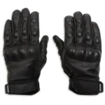 Oxblood Brown Leather Motorcycle Gloves – Biker Riding Protective Gear - Image 2