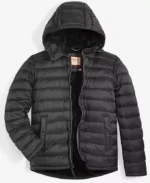 Sherpa-Lined Men's Hooded Puffer Jacket