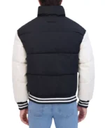 Men's Athletic Leather-Sleeve Puffer Jacket - Image 4