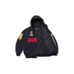 Unisex Black TLJ Supreme Ducati Hooded Biker Jacket Handmade Denim Racing Jacket - Image 3