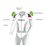 BELA Rocket Mix Kangaroo Men's Motorcycle Racing Suit Black/Dark Grey 1 PC - Image 3