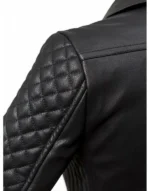 Women’s Black Lambskin Leather Motorcycle Jacket – Gold Zipper Stylish Biker - Image 2