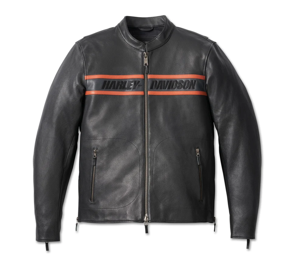 5 Men’s Victory Lane II Leather Jacket – Black Premium Biker Outerwear