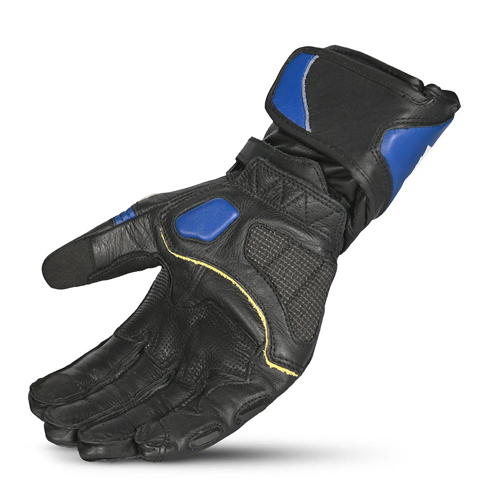 5 BELA Rocket Racing Gloves Motorcycle Long Style White Blue Black Protection - Image 5