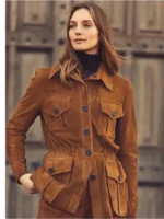 Women’s Brown Pure Suede Leather Jacket – Classic Slim Fit Outerwear - Image 4