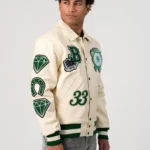 Boston Limited Edition Full-Grain Leather Varsity Jacket - Image 3