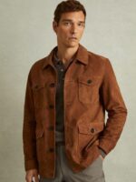 Tobacco brown Clock Wild Suede Utility Jacket - Image 2