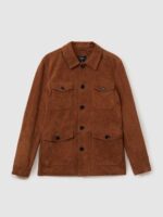 Tobacco brown Clock Wild Suede Utility Jacket