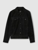 Black Suede Trucker Jacket