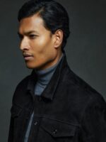 Black Suede Trucker Jacket - Image 3