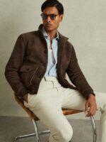 Roland Chocolate Brown Suede Jacket - Image 2