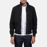 Eaton Raven Suede Bomber Jacket - Image 2