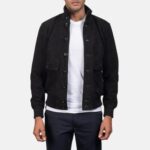 Eaton Raven Suede Bomber Jacket