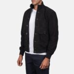 Eaton Raven Suede Bomber Jacket - Image 4