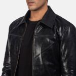 Enigmatic Black Leather Biker Jacket-Cruising Beyond Limits - Image 4