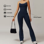 Women's One-Piece Open Back Yoga Flare Jumpsuit – Active Gym & Fitness Wear