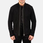 Charcoal Black Suede Moto Jacket - Image 2