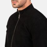 Charcoal Black Suede Moto Jacket - Image 4