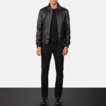 Coffmen Black Aviator Bomber Jacket - Image 5