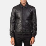 Coffmen Black Aviator Bomber Jacket - Image 2