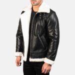Francis Black & White Aviator Bomber Jacket - Image 2
