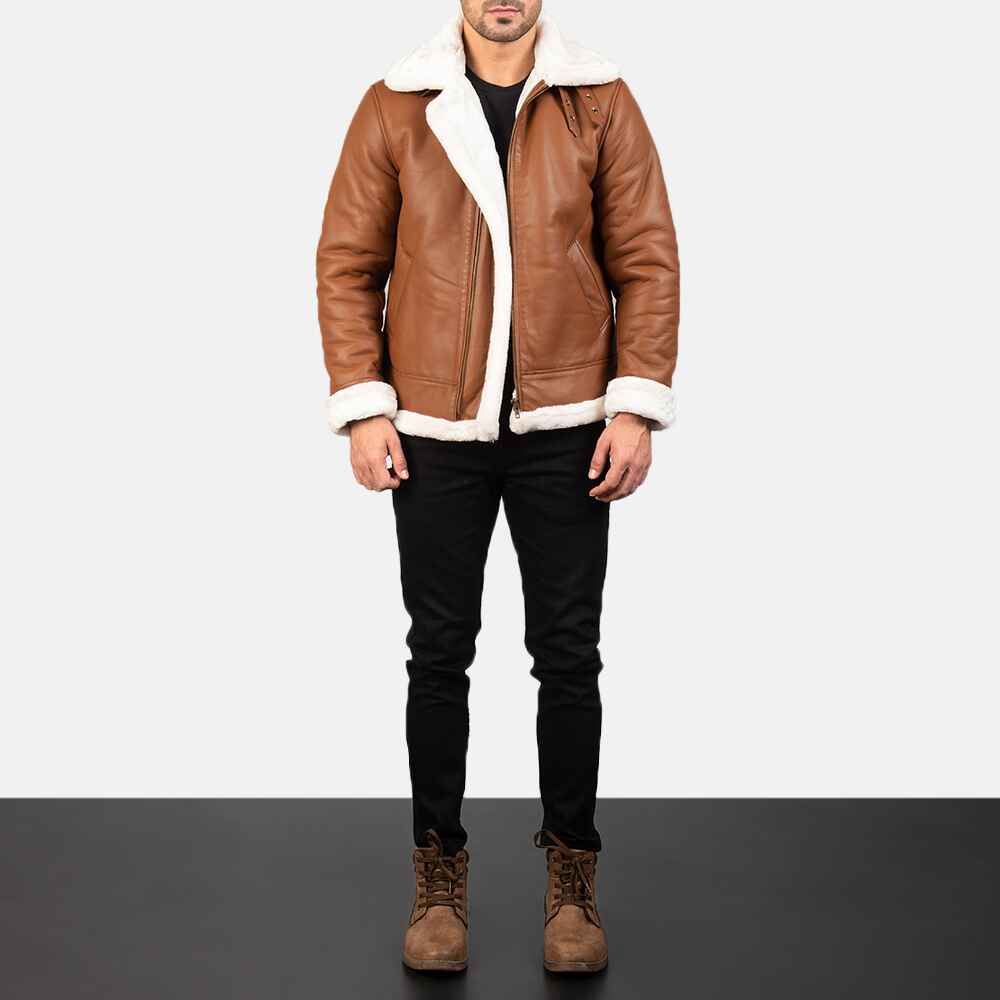 MensFrancisB-3BrownLeatherBomberJacket7787-2-1577867081218-1.jpg Francis Caramel Aviator Bomber Jacket - Image 6