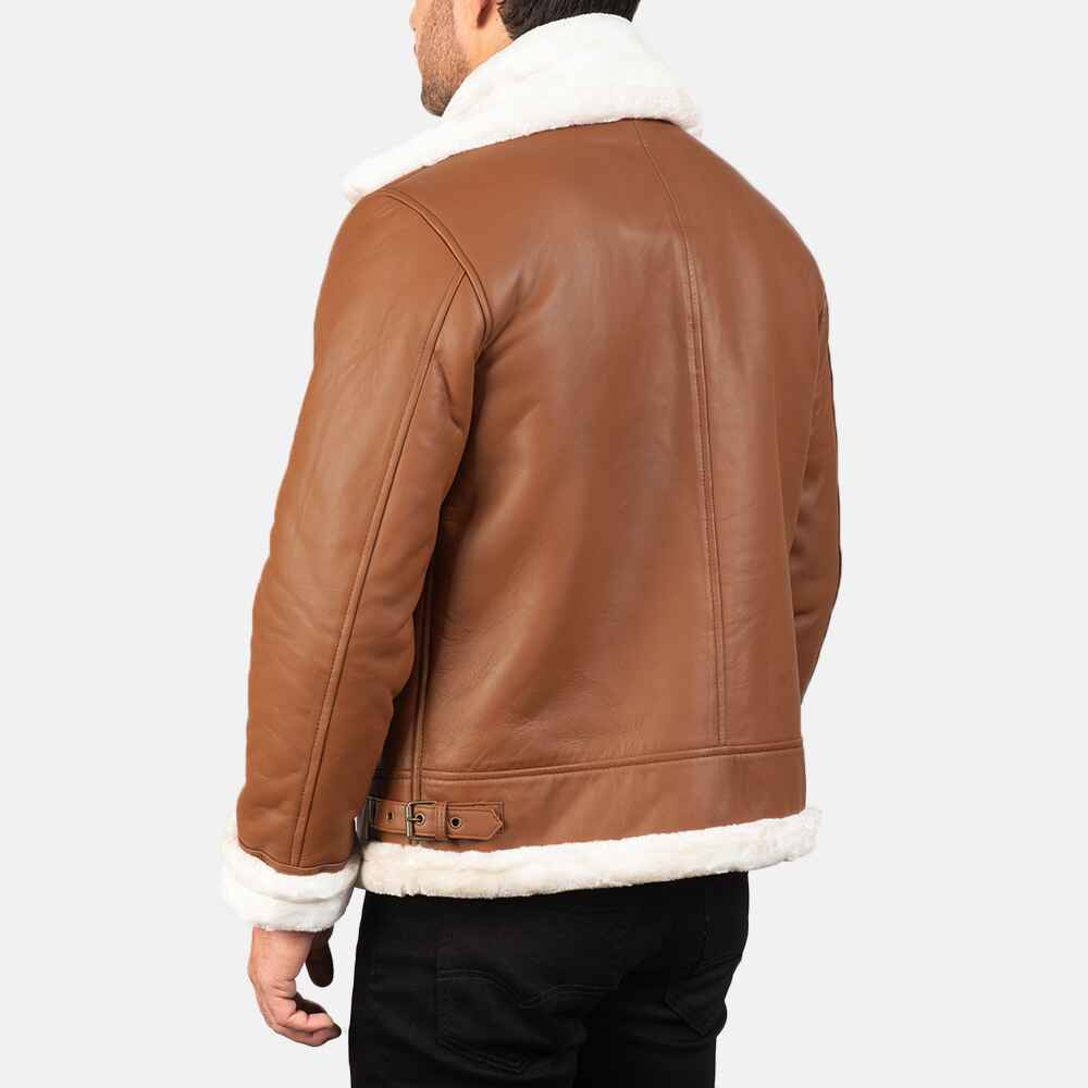 MensFrancisB-3BrownLeatherBomberJacket7790-8-1577867098923-1.jpg Francis Caramel Aviator Bomber Jacket - Image 4