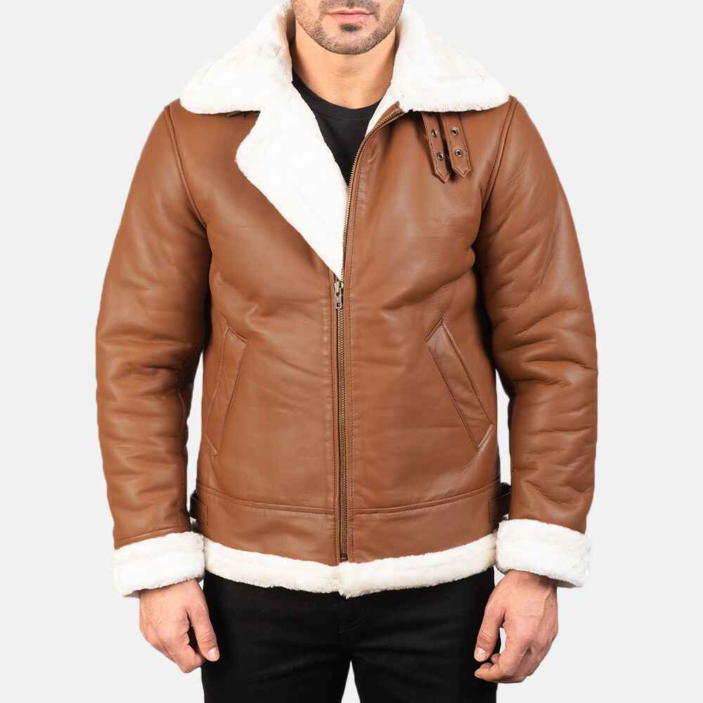 MensFrancisB-3BrownLeatherBomberJacket7792-4-1581313500293-1.jpg Francis Caramel Aviator Bomber Jacket