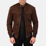 Sven Cocoa Suede Bomber