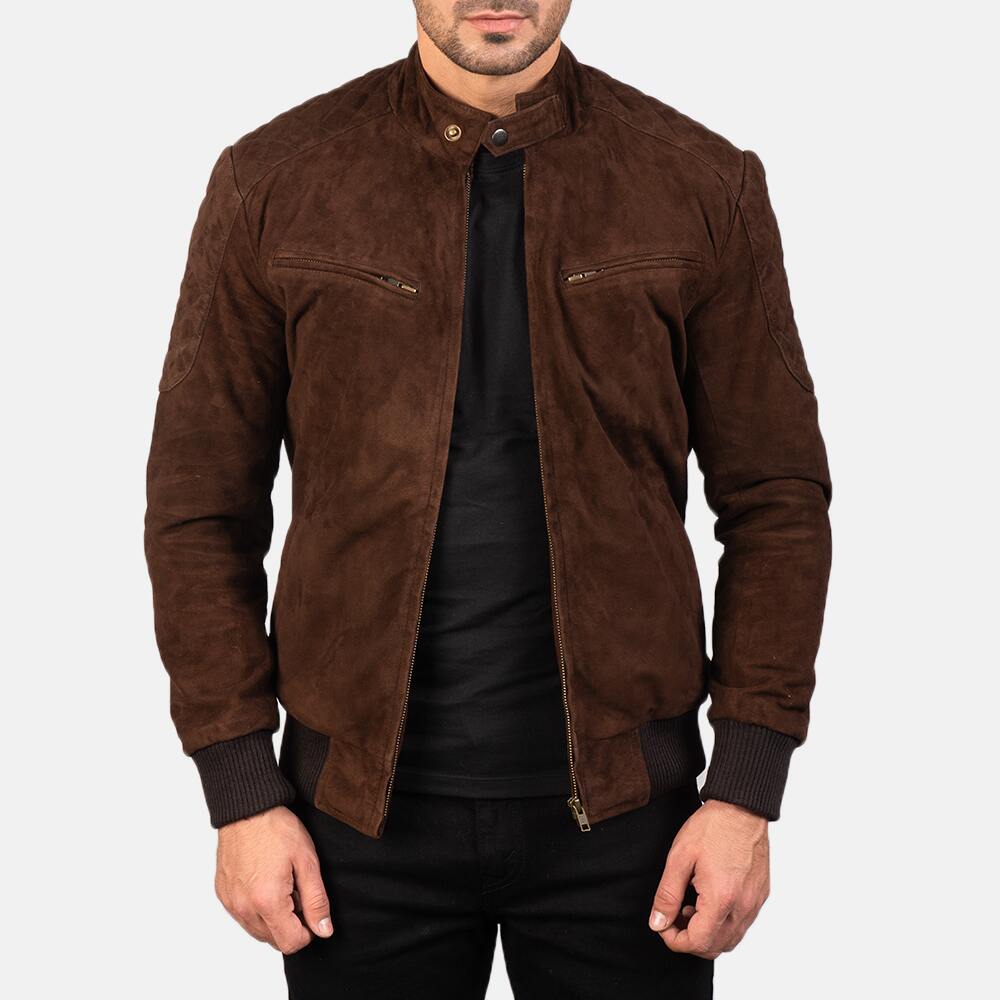 MensSvenMochaSuedeBomberJacket7833-4-1577528234742-1.jpg Sven Cocoa Suede Bomber - Image 1