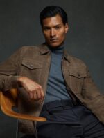 Suede Zip Through Trucker Jacket - Image 3