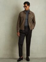 Suede Zip Through Trucker Jacket - Image 4