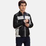 Randolf Silver Vintage Black Leather Biker Jacket-Born to Roam