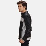 Randolf Silver Vintage Black Leather Biker Jacket-Born to Roam - Image 2
