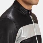 Randolf Silver Vintage Black Leather Biker Jacket-Born to Roam - Image 4