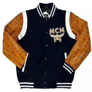 Men’s Varsity Jacket – Custom Letterman with Real Leather Printed Sleeves