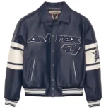 Men’s Avirex Limited Edition Bronx Varsity Blue Leather Jacket – Premium Leather