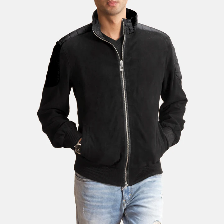 1 Ethan Hybrid Suede Bomber Jacket – Stylish Men’s Outerwear - Image 1