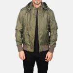 Hanklin MA-1 Green Hooded Bomber Jacket – Men’s Classic Flight Style