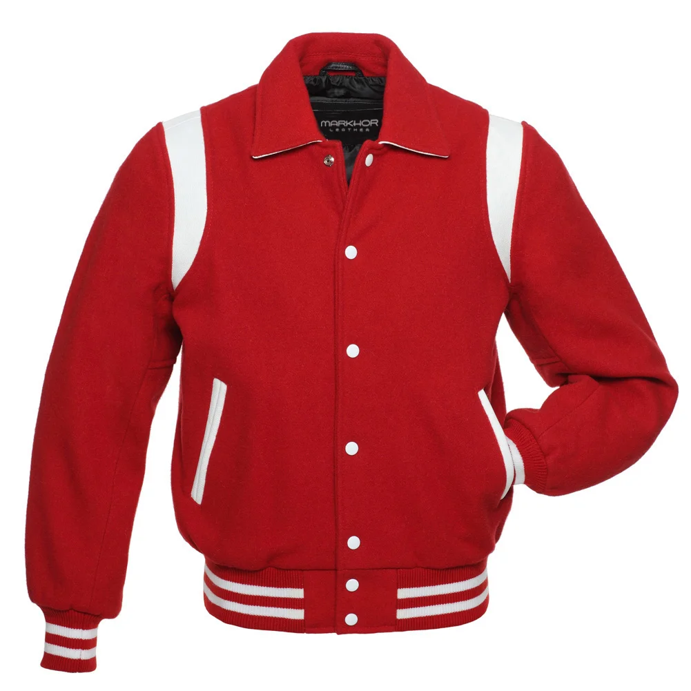1 New Men’s Varsity Wool Letterman Jacket with Genuine Leather Sleeves - Image 1