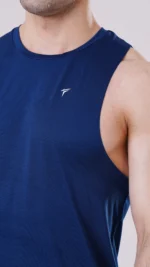 Premium Imperial Blue Drop Arm Tank – Sleeveless Gym Shirt for Men - Image 5