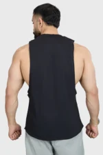 Magnitude Deep Arm Tank Black – Sleeveless Muscle Fit Gym Shirt for Men - Image 3
