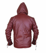 Arrow Arsenal Roy Harper Hooded Faux Leather Jacket – Colton Haynes Style - Image 2