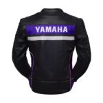 Yamaha Racing Black Cowhide Leather Motorcycle Biker Jacket for Men - Image 2